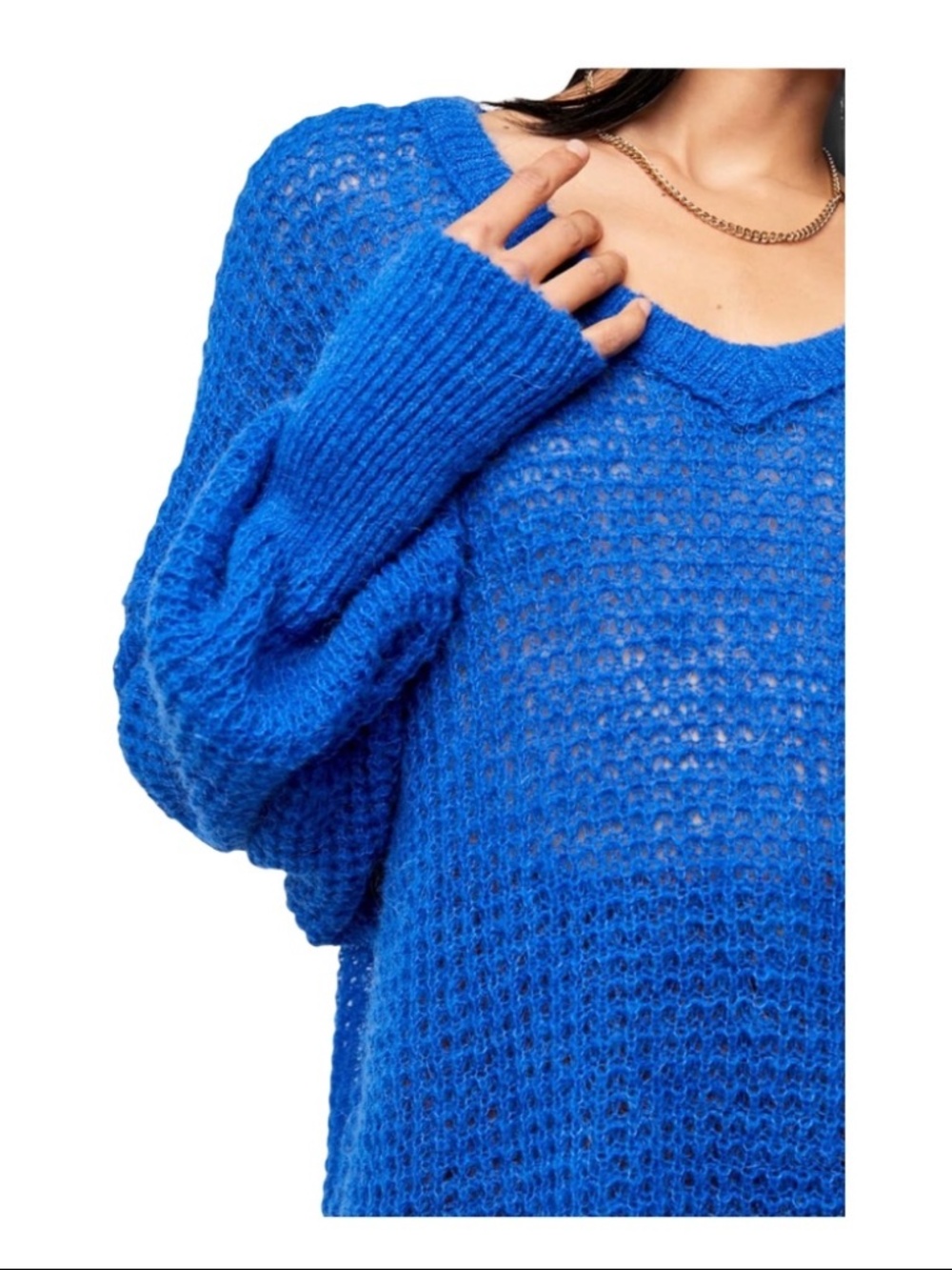 Free People Lulu Oversize v-neck sweater Size Medium wool/alpaca blend - Picture 4 of 11